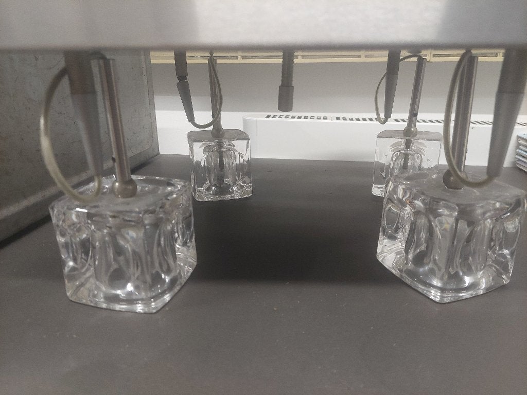 Hanglamp 4 ijsblokjes/ice cubes, Ophalen, Overige fittingen, Zo goed als nieuw, Glas