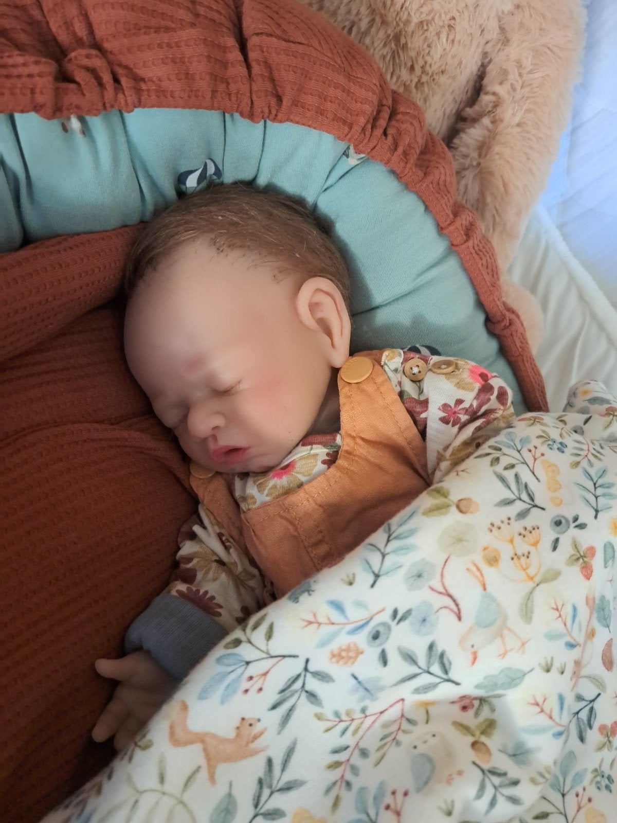 100% siliconen reborn baby jongen, Ophalen of Verzenden, Zo goed als nieuw, Babypop, Levensecht of Reborn