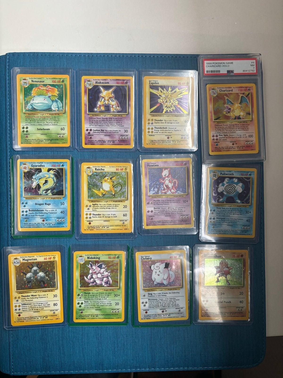 Pokémon Base Set kaarten (bijna complete set) + Charizard PS, Ophalen of Verzenden, Gebruikt