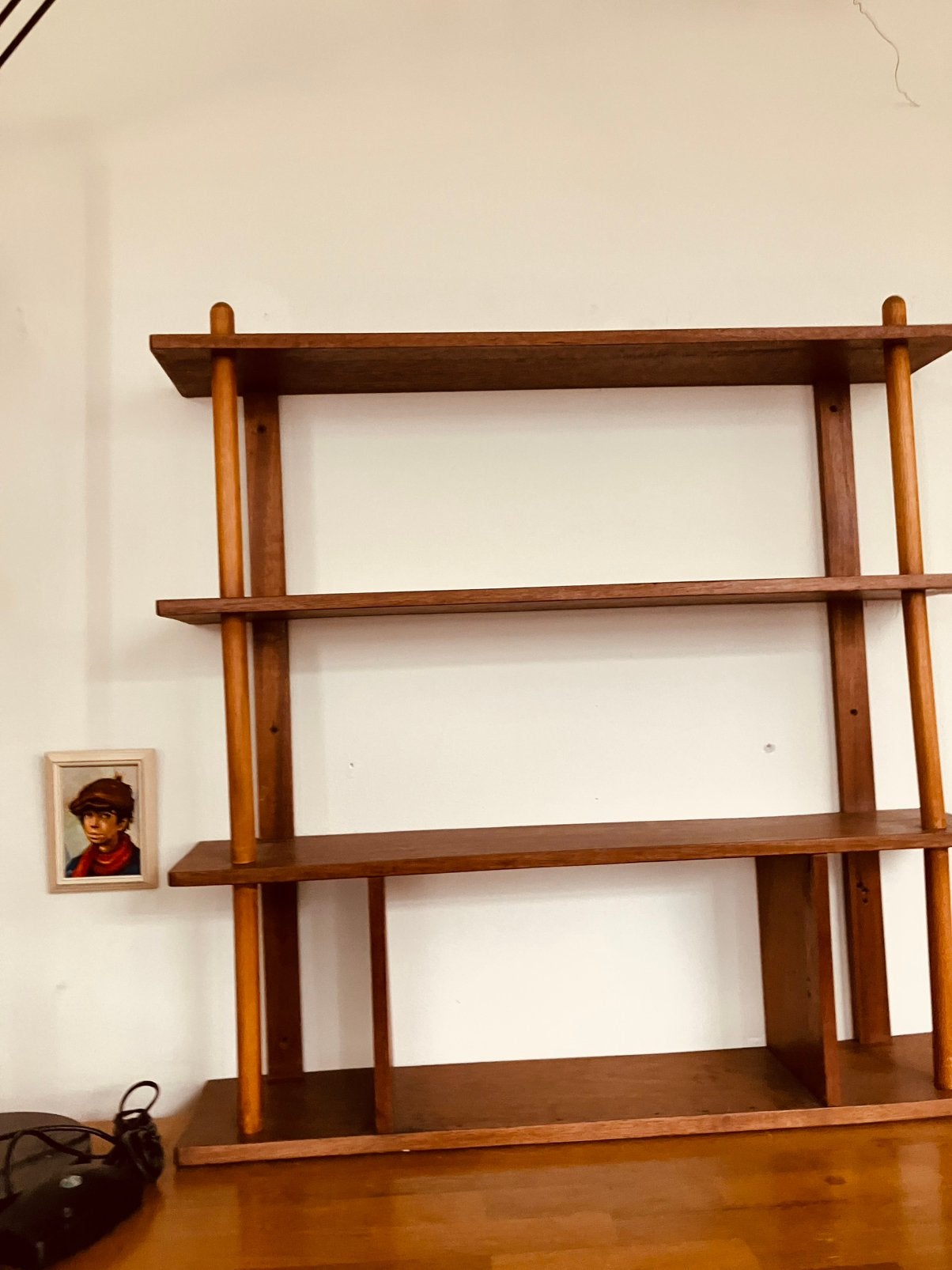 Vintage teakhouten stokken kast. Wandrek, Ophalen of Verzenden, Zo goed als nieuw, Minder dan 150 cm, Minder dan 100 cm
