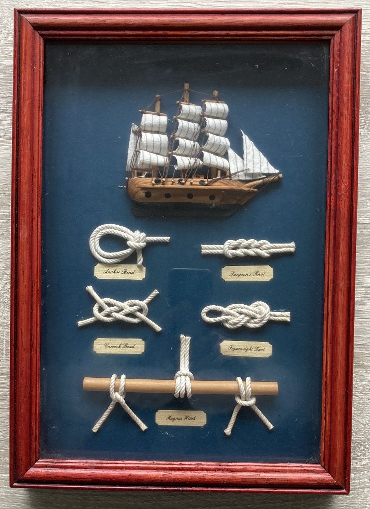 Schaduwdoos (3D/Diorama) met zeemansknopen, Ophalen of Verzenden