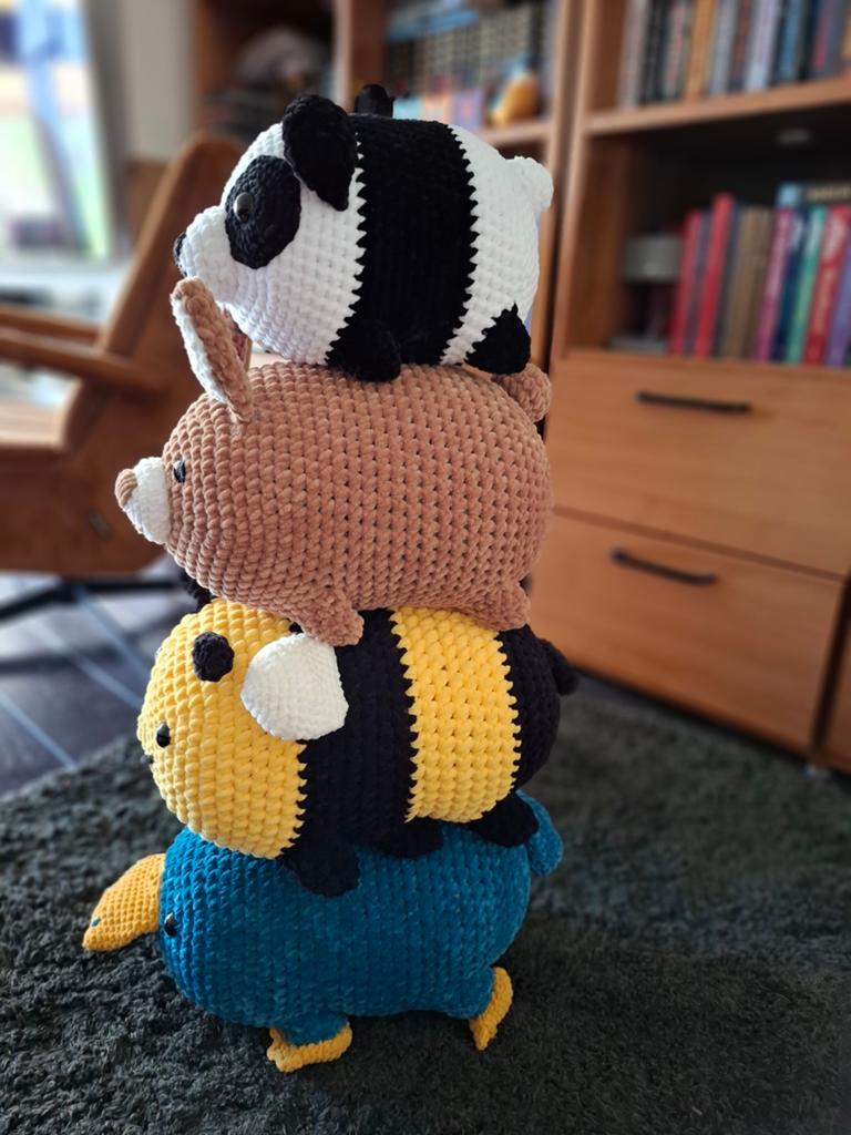 XL knuffels, velvet/chunky garen 'Chubby's'., Kinderen en Baby's, Speelgoed | Knuffels en Pluche, Nieuw, Overige typen, Middelgroot (20 tot 80 cm)