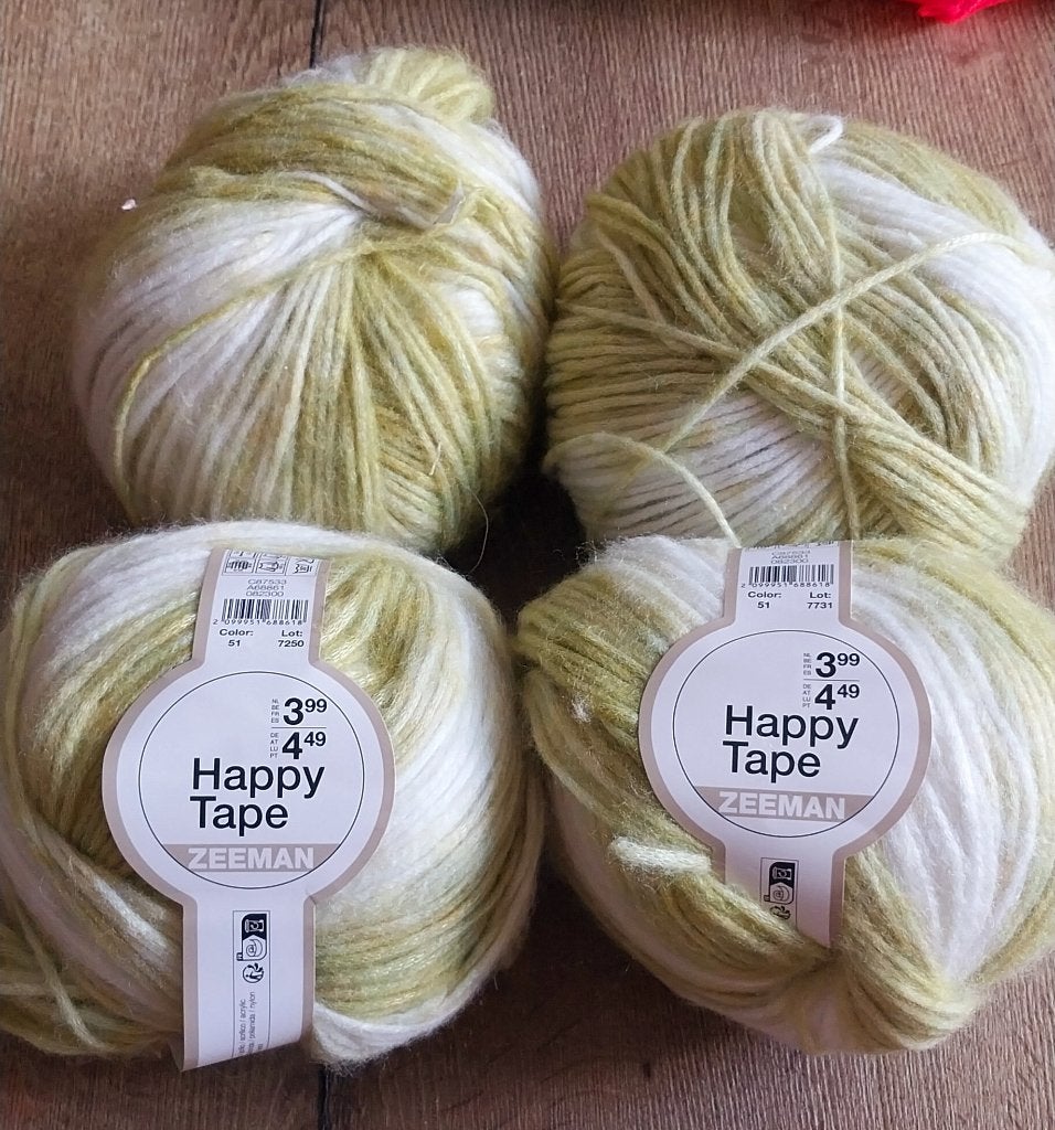 4 bollen Zeeman Happy Tape wol/garen - Nieuw, Ophalen of Verzenden, Nieuw, Breien of Haken, Wol of Garen