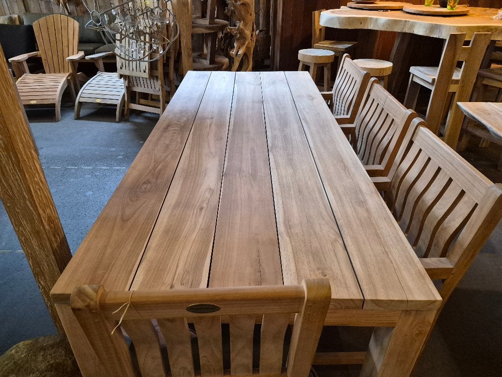 6 persoons teak tuintafel | OUTLETPRIJZEN, Tuin en Terras, Ophalen, Zo goed als nieuw, Rechthoekig, Teakhout