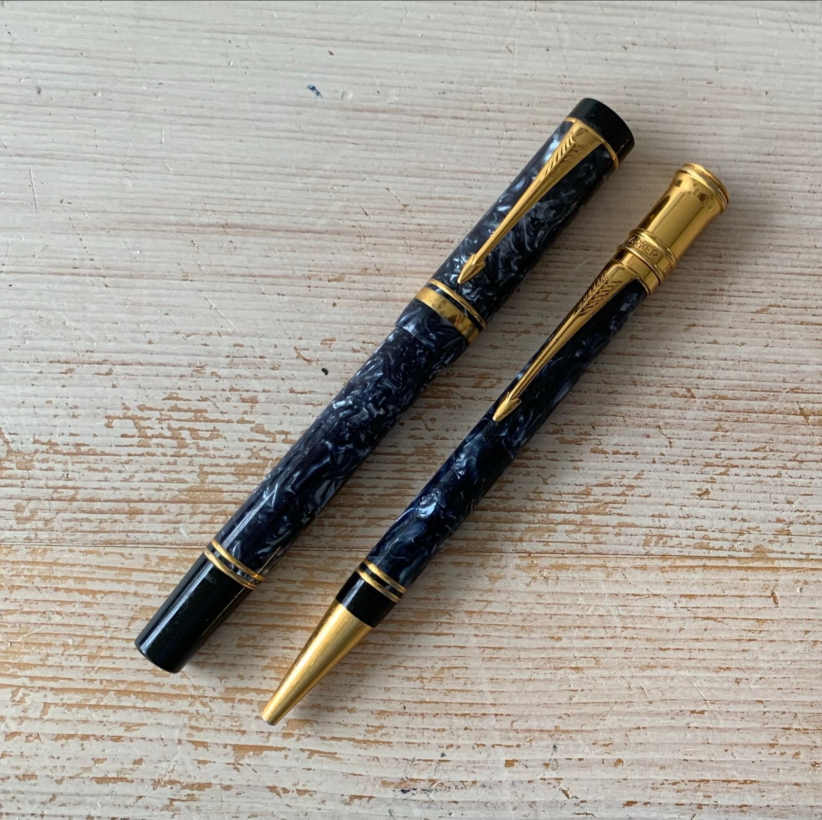Parker Duofold International Vulpen & Balpen  Set, Ophalen, Gebruikt, Pennenset, Parker