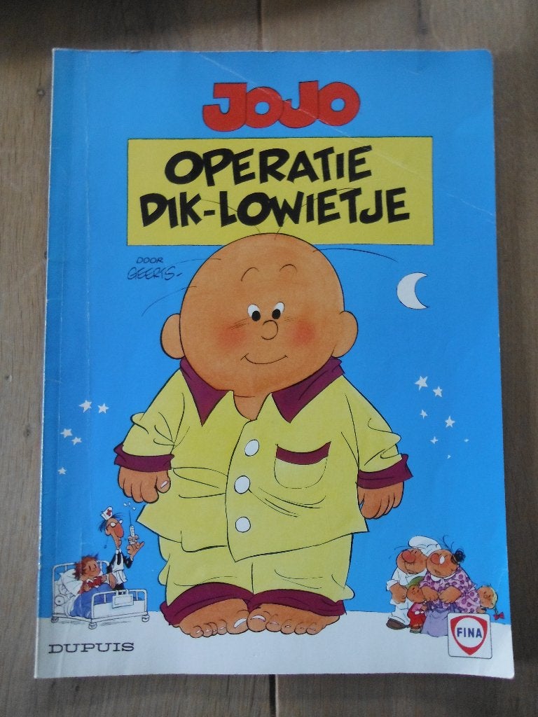 Jojo. Operatie Dik-Lowietje. Reclame FINA uitgave., Eén stripboek, Ophalen of Verzenden, Gelezen