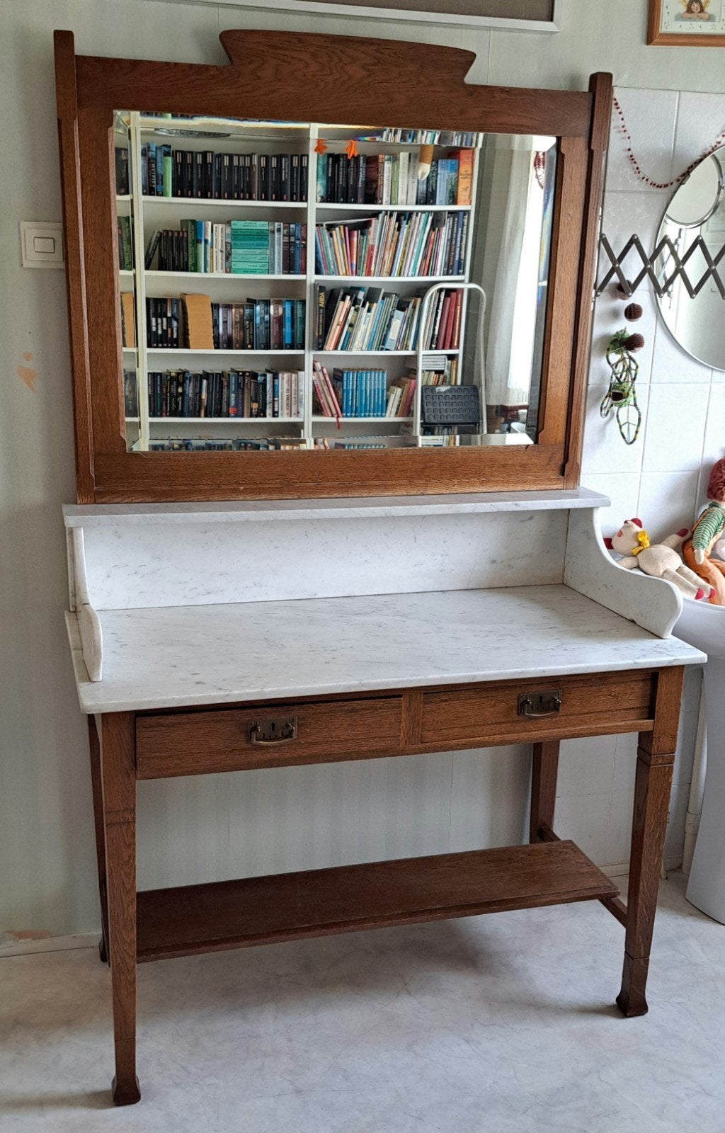 kaptafel met marmer blad, Ophalen, Gebruikt, 100 tot 150 cm, 150 tot 200 cm