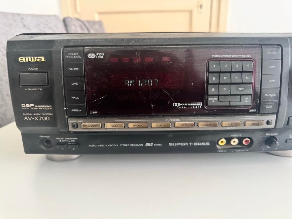 Aiwa AV-X200 DSP Surround Digital Audio System Receiver, Overige merken, Ophalen of Verzenden, Minder dan 60 watt, Gebruikt