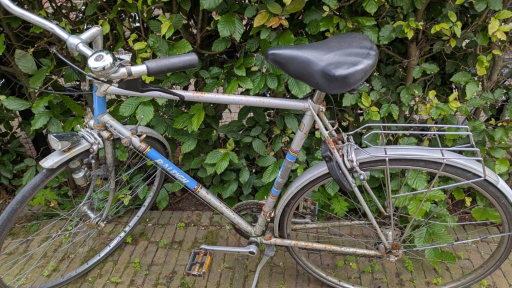 Vintage Raleigh fiets - herenfiets, Gebruikt, Velgrem, Versnellingen, 56 cm of meer