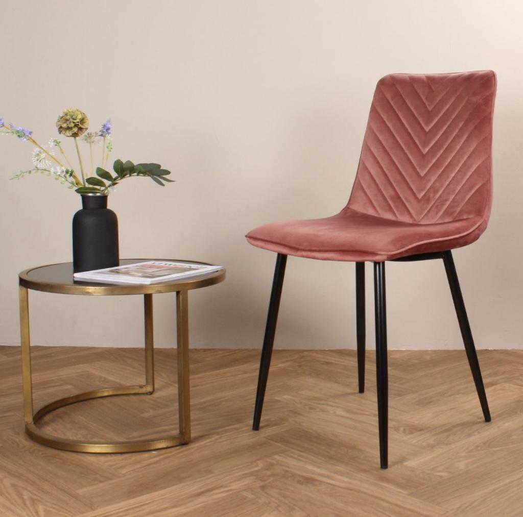 8x stoel roze - velvet eetkamerstoel roze - velvet stoelen, Ophalen, Overige kleuren, Nieuw, Stof
