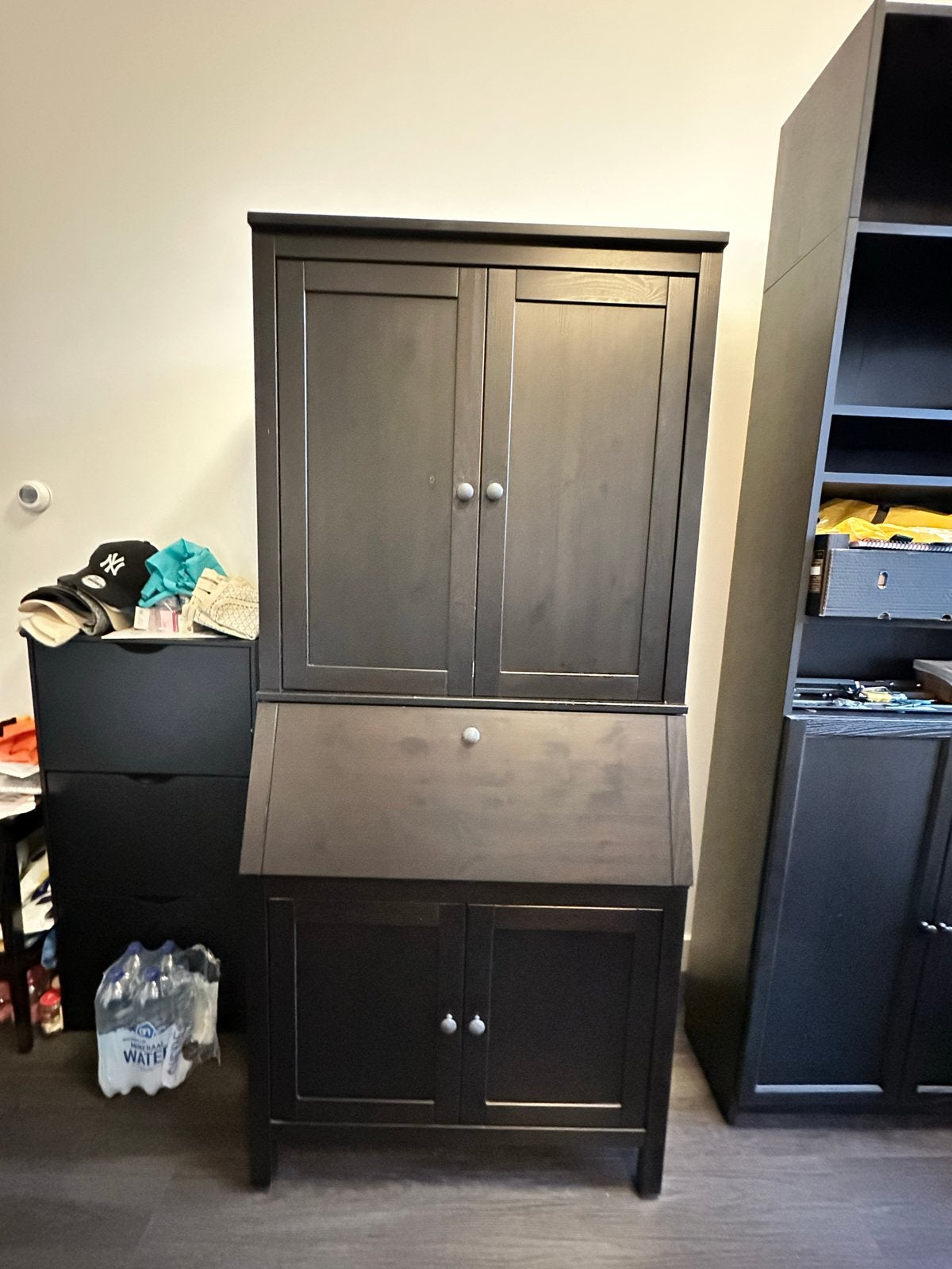IKEA Hemnes Secretaire Zwart - Multifunctioneel Bureau, Ophalen, Gebruikt