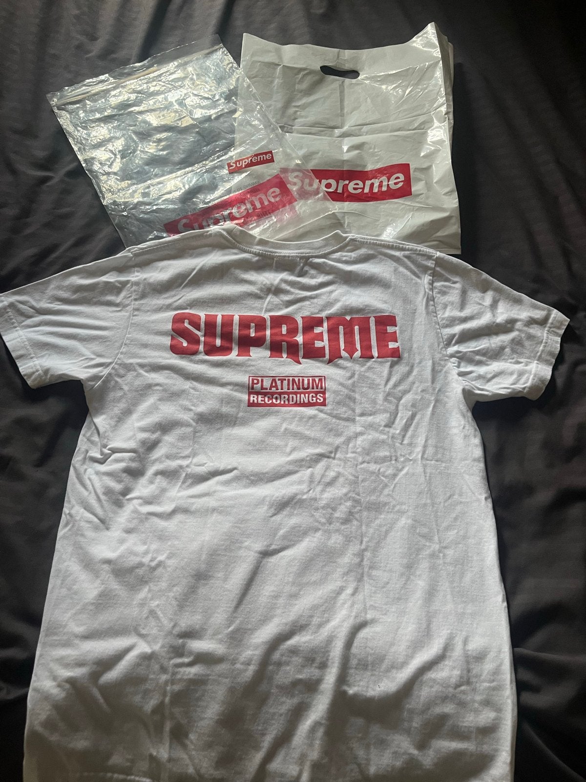 Supreme Still Talking Platinum Recordings T-shirt, Ophalen of Verzenden, Zo goed als nieuw, Maat 48/50 (M), Wit