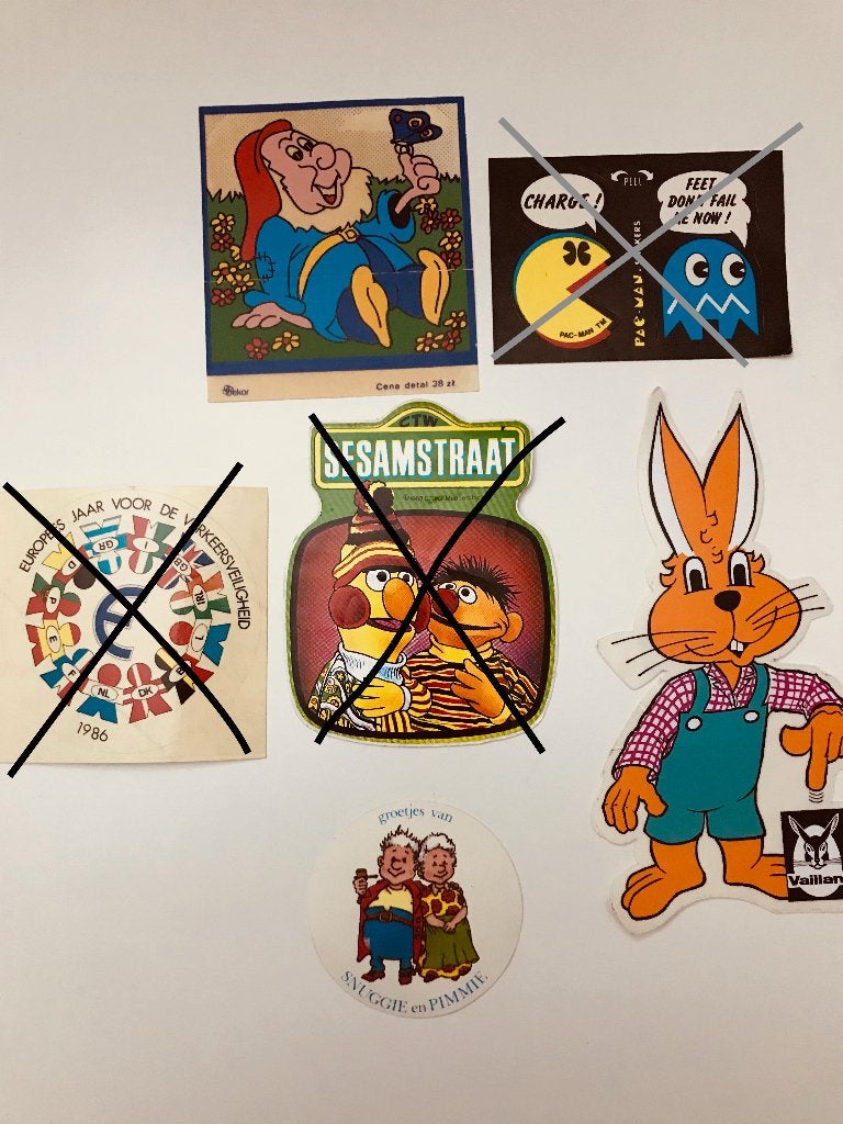 Vintage stickers: Gnoom, Snuggie & Pimmie, Valliants konijn, Ophalen of Verzenden, Nieuw, Overige typen