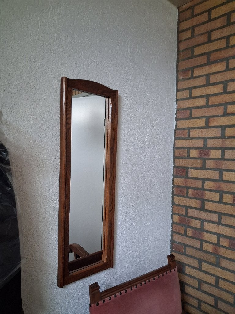 spiegel in eikenhouten lijst, Ophalen, Minder dan 50 cm, 100 tot 150 cm, Zo goed als nieuw