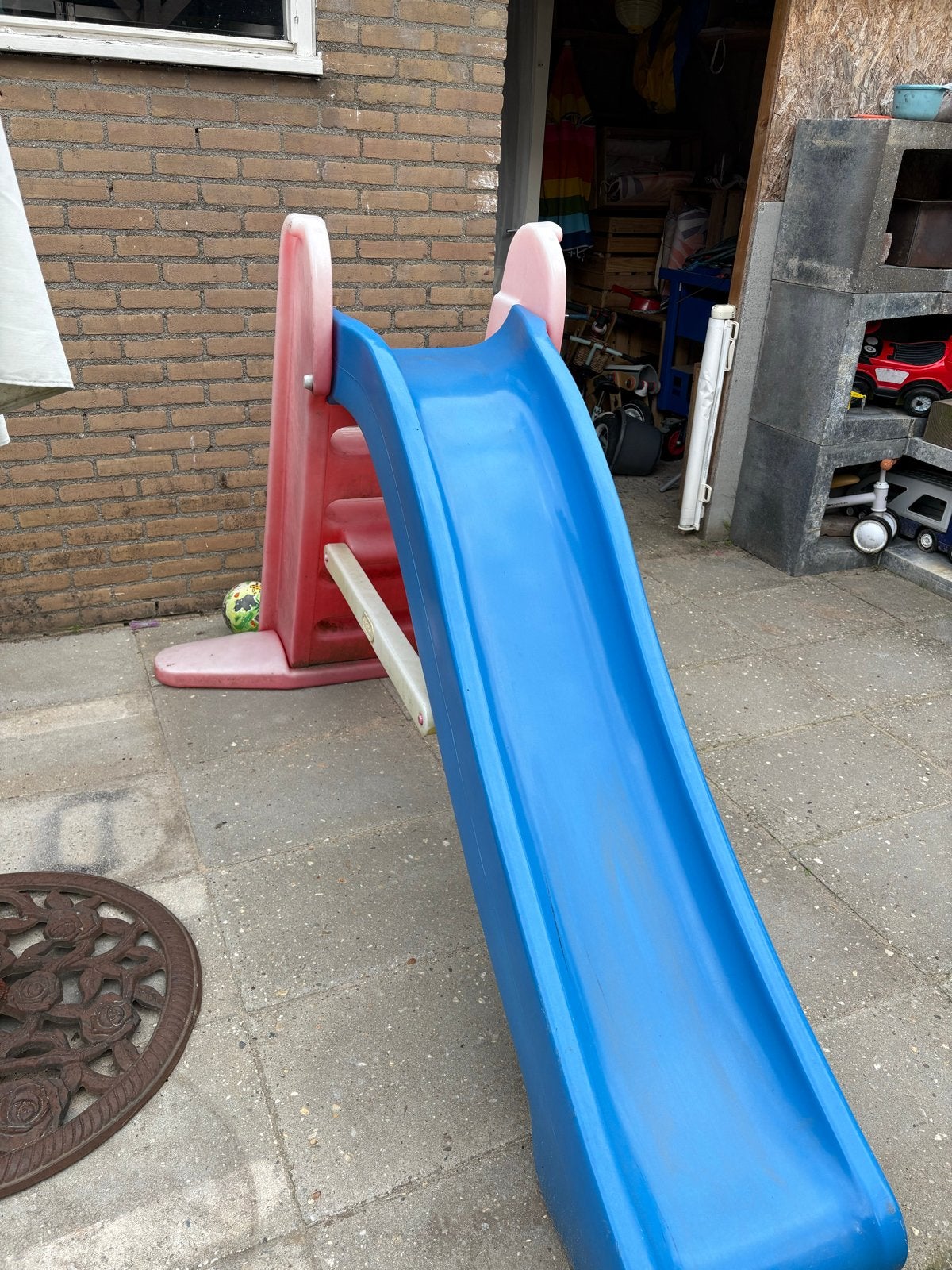 Kinderglijbaan - Blauw en rood, Ophalen, Gebruikt, Glijbaan