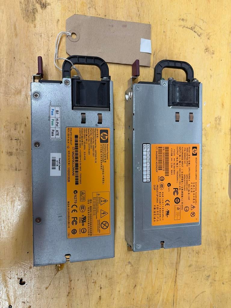 2x HP HSTNS-PL18 Server Voeding 750W, Computers en Software, Interne voedingen, Ophalen of Verzenden, Gebruikt