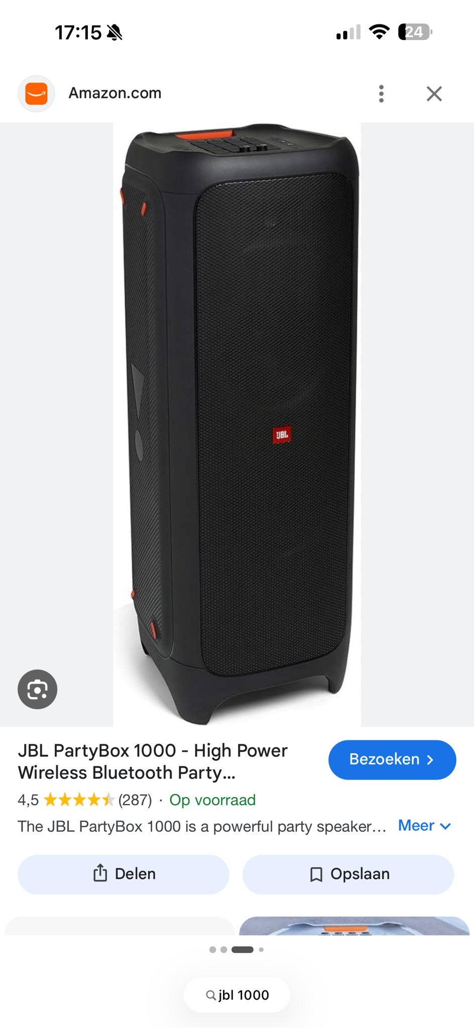 JBL PartyBox 1000 - Krachtige Bluetooth Partyspeaker, JBL, Party speaker, Zo goed als nieuw, Bluetooth