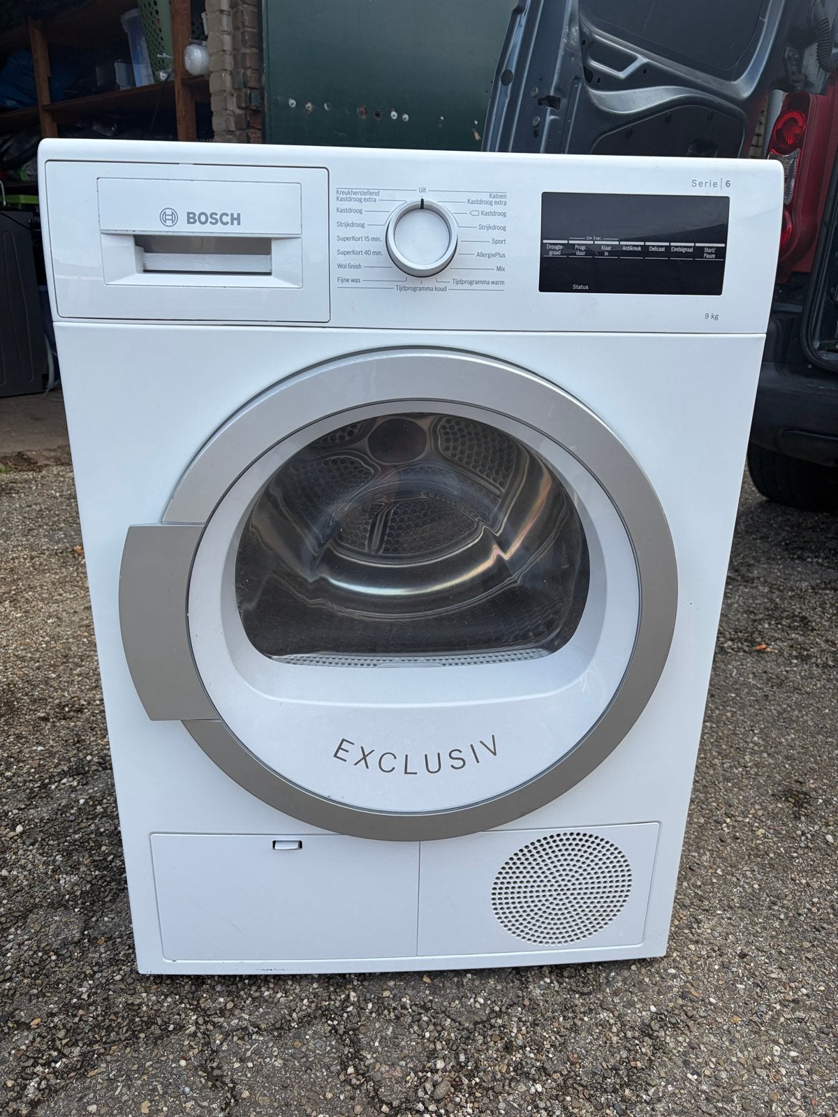 Bosch Serie 6 Exclusiv 9 kg condensdroger, Ophalen, 8 tot 10 kg, Zo goed als nieuw, Voorlader