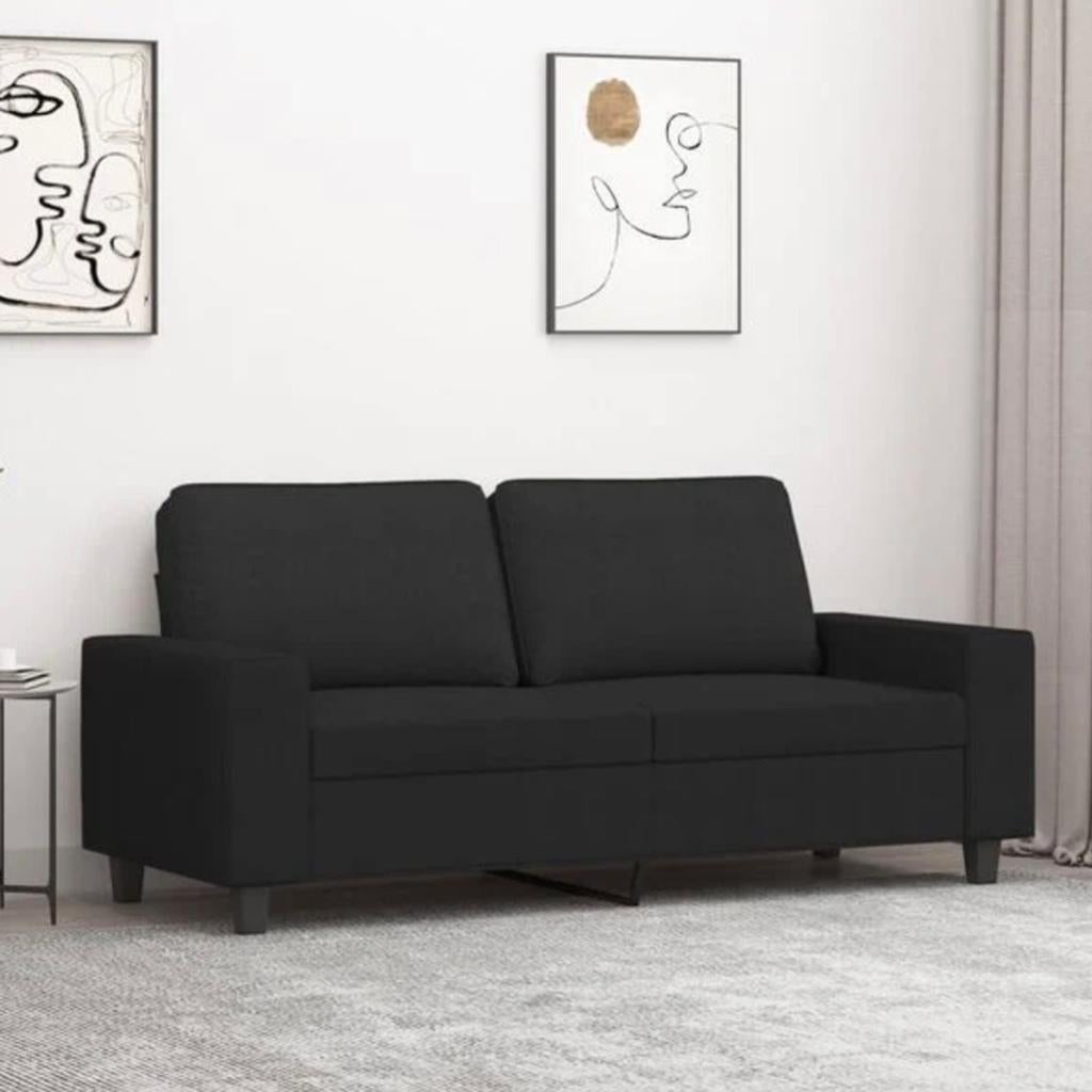 Tweezitsbank zwart (Nieuw), Tweepersoons, 75 tot 100 cm, Ophalen of Verzenden, Zo goed als nieuw