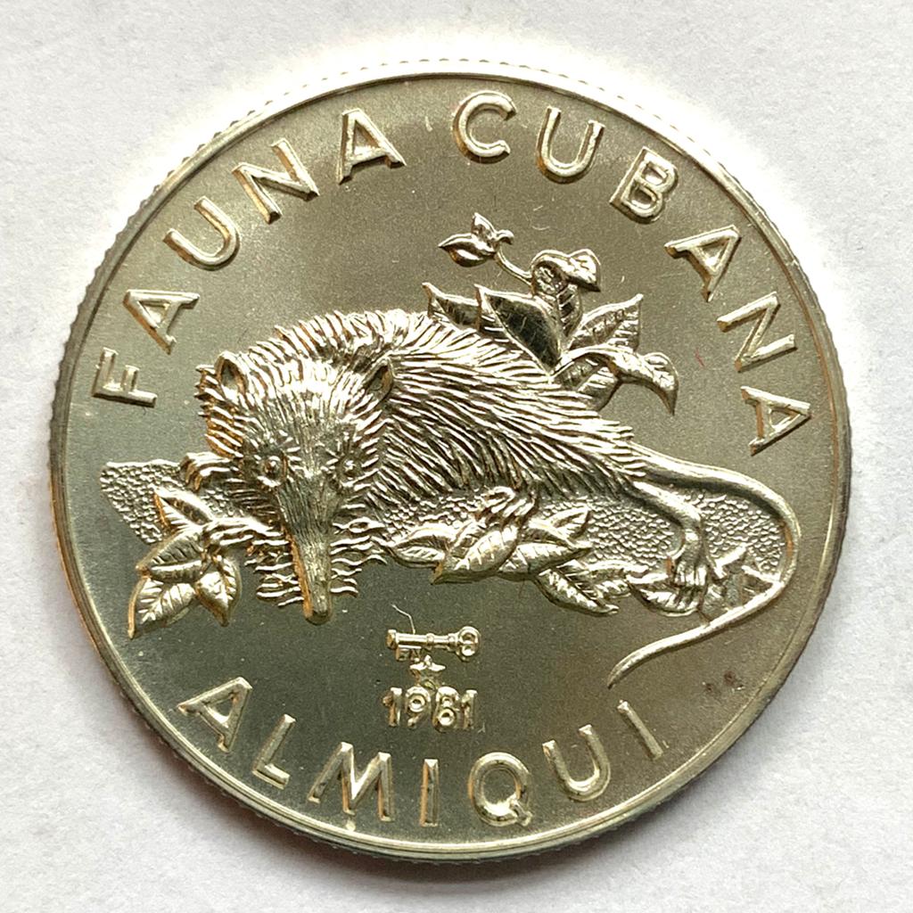 Cuba 5 Pesos1981 UNC 12 gram 999 zilver, Ophalen of Verzenden, Midden-Amerika, Zilver