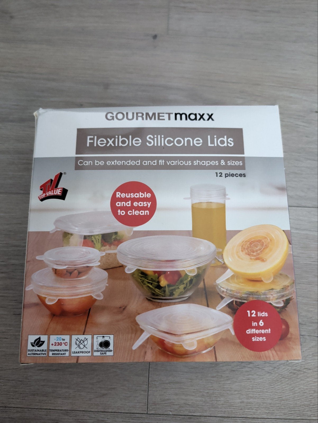 Gourmetmaxx Flexibele Siliconen Deksel Set - 12 Stuks Nieuw, Ophalen, Overige typen, Kunststof, Nieuw