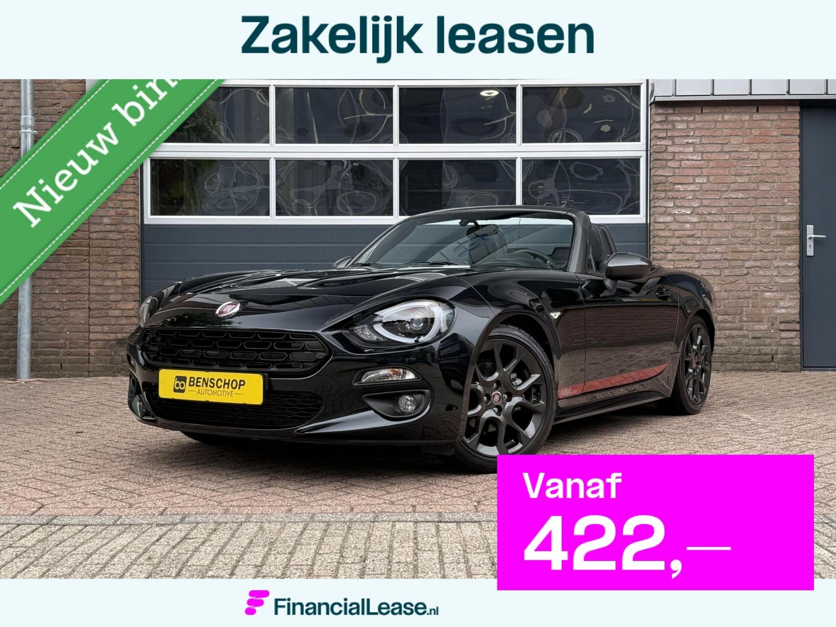Fiat 124 Spider 1.4 MultiAir Turbo Lusso Sport Leer Navi Cam, Automatische klimaatregeling, 1025 kg, Achterwielaandrijving, Zwart