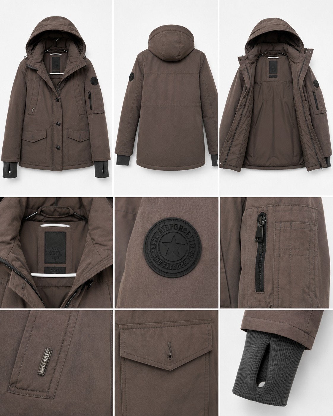 AIRFORCE winterjas maat S taupe/bruin met capuchon, Kleding | Dames, Jassen | Winter, Ophalen, Bruin, AIRFORCE, Zo goed als nieuw