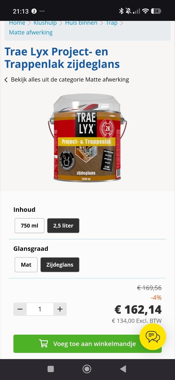 Trae Lyx Project- en Trappenlak zijdeglans 5 liter, Ophalen, Wit, Nieuw, Lak
