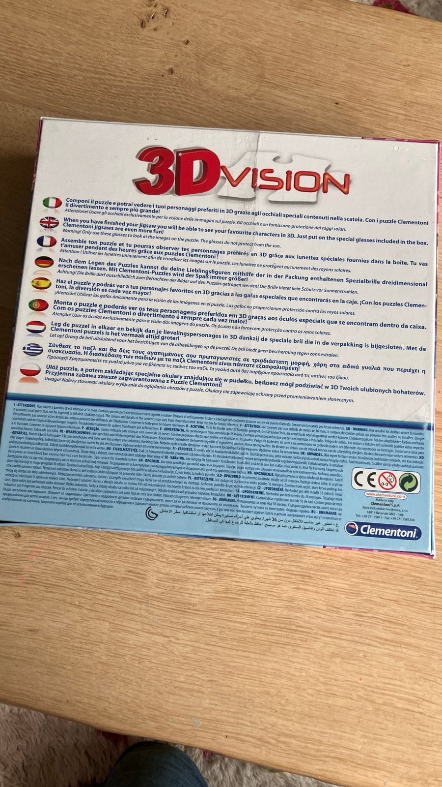 Disney Frozen 3D Vision Puzzel - Clementoni 104 stukjes, Ophalen of Verzenden, Minder dan 500 stukjes, Nieuw, Legpuzzel