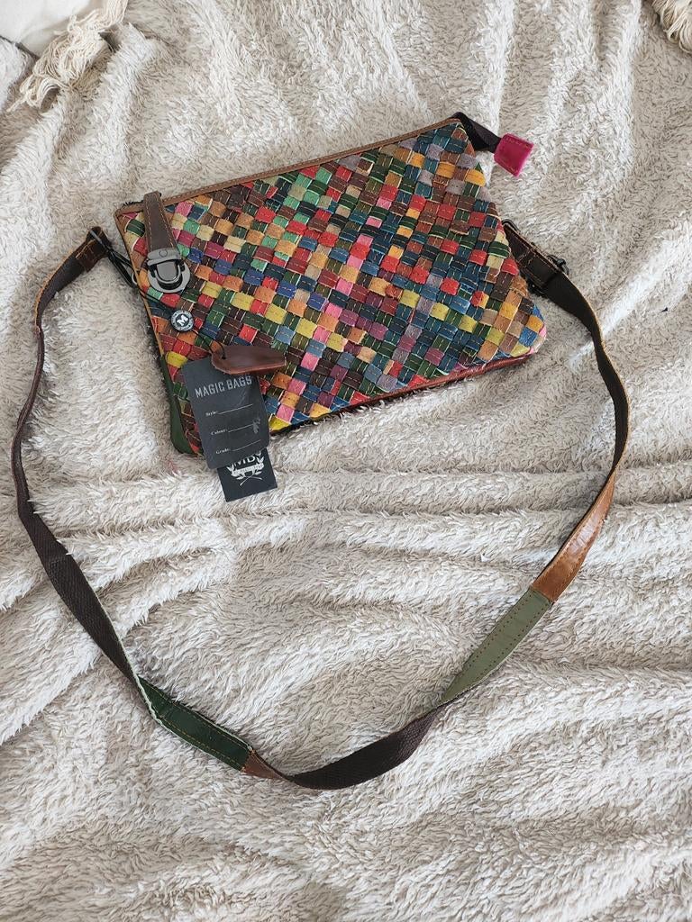 Nieuwe Magic Bags Leren Tas - Kleurrijk & Stijlvol, Ophalen of Verzenden, Nieuw, Overige kleuren, Schoudertasje