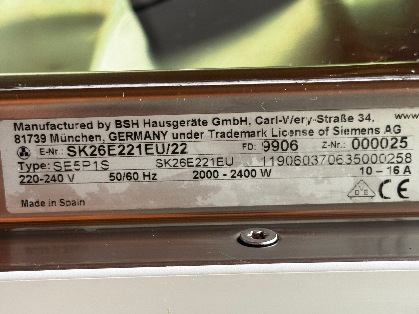 Siemens SK26E221EU/22 compacte vaatwasser, Ophalen, Gebruikt, Minder dan 85 cm, Eco programma