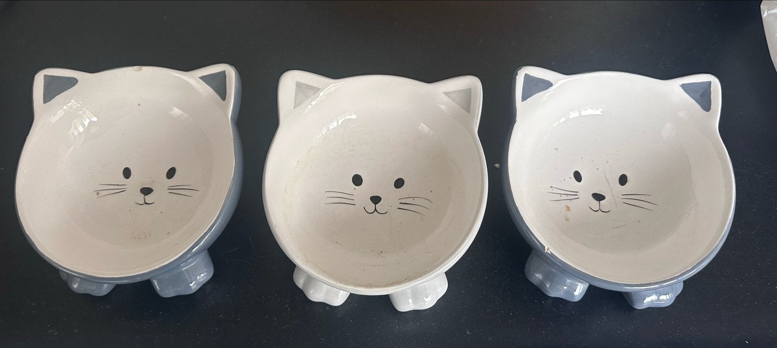 3 Schattige katten voerbakjes, Ophalen of Verzenden