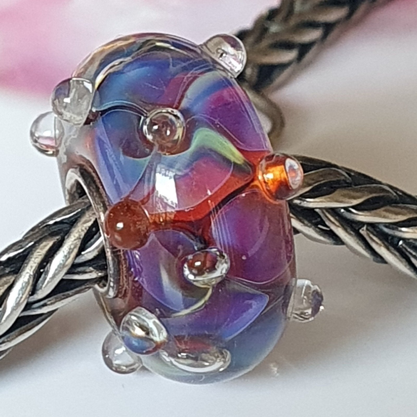Dubbele  bloem Van ElfBeads.  Trollbeads, Glas of Kristal, Nieuw, Ophalen of Verzenden, Trollbeads