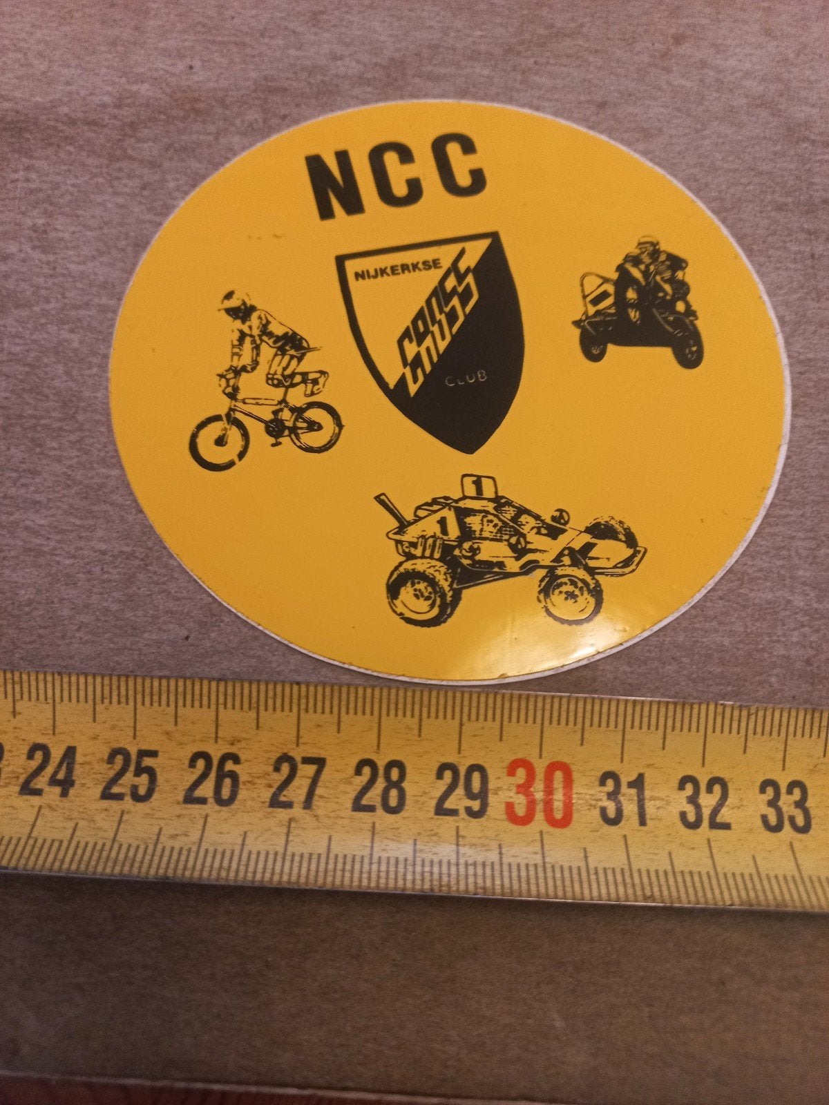 Vintage NCC Nijkerkse Cross Club Sticker, Ophalen of Verzenden, Gebruikt, Auto of Motor