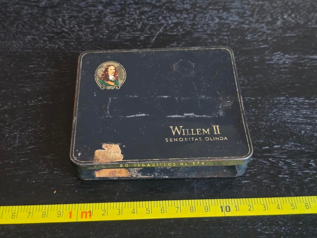 Vintage Willem II Senoritas Olinda sigarenblikje, Ophalen of Verzenden