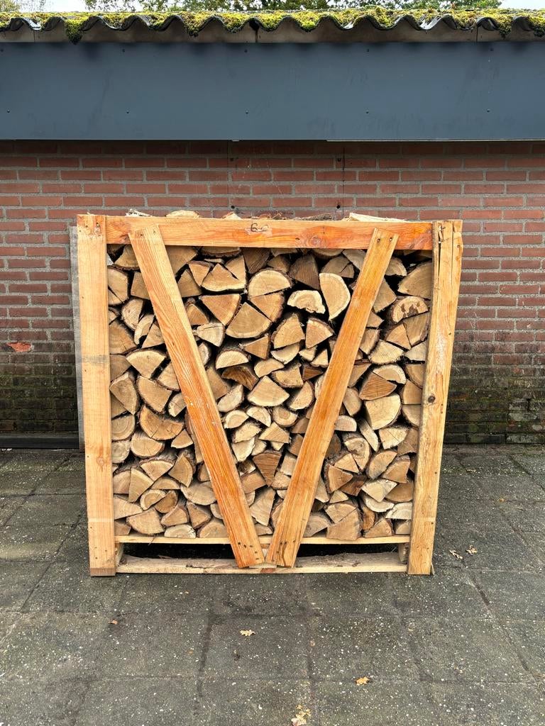GESTAPELDE KRATTEN BERKEN HOUT, 6 m³ of meer, Ophalen of Verzenden, Berkenhout, Blokken