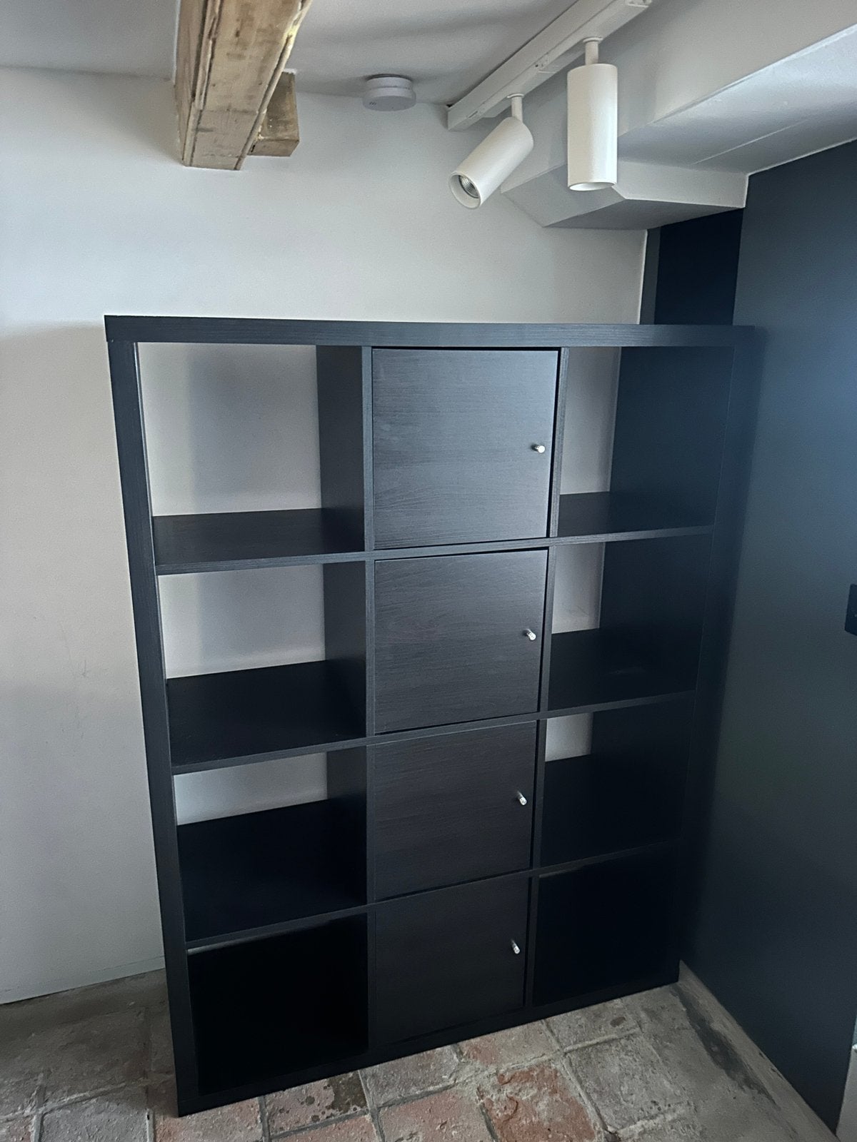 Ikea kallax kast zwartbruin 112x147cm, Ophalen, Gebruikt, 100 tot 150 cm, 100 tot 150 cm