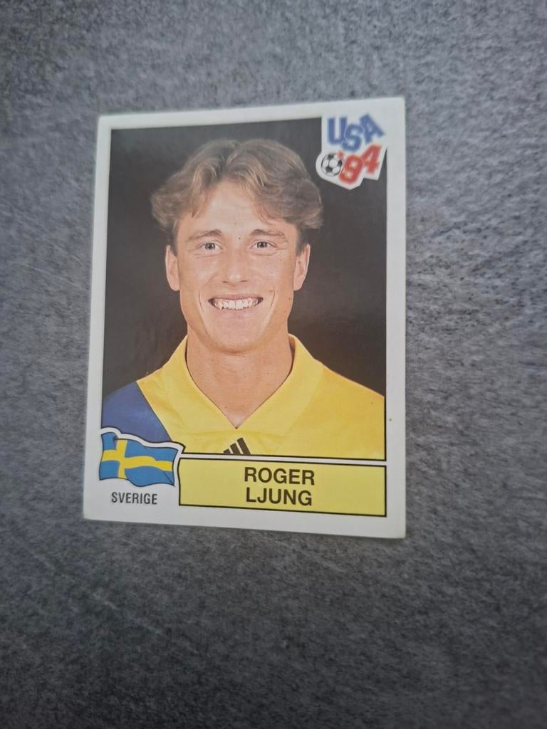 Panini sticker WK 94 USA. Speler Roger Ljung Zweden., Verzenden, Zo goed als nieuw, Sticker