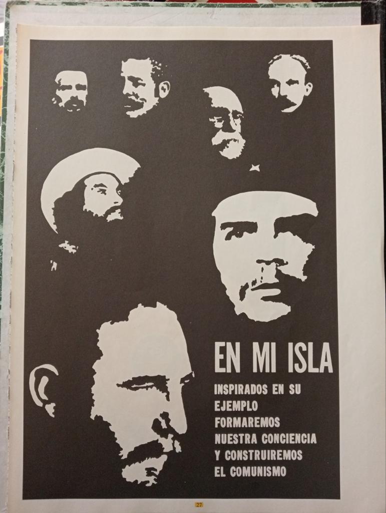 Affiche Cuba 1970 Fidel Castro Che Guevara Communisme, Verzamelen, Ophalen of Verzenden, Gebruikt, A1 t/m A3, Overige onderwerpen