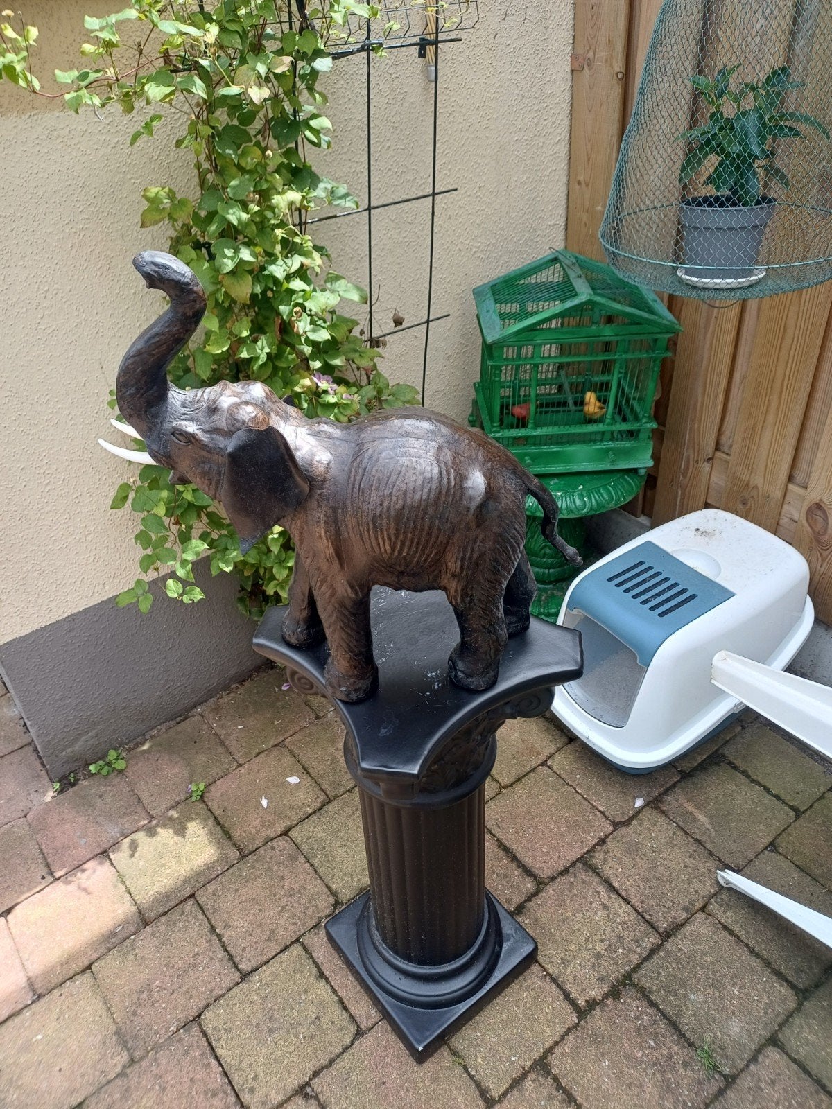 unieke vonst xxl antieke leren olifant eye catcher, Ophalen of Verzenden