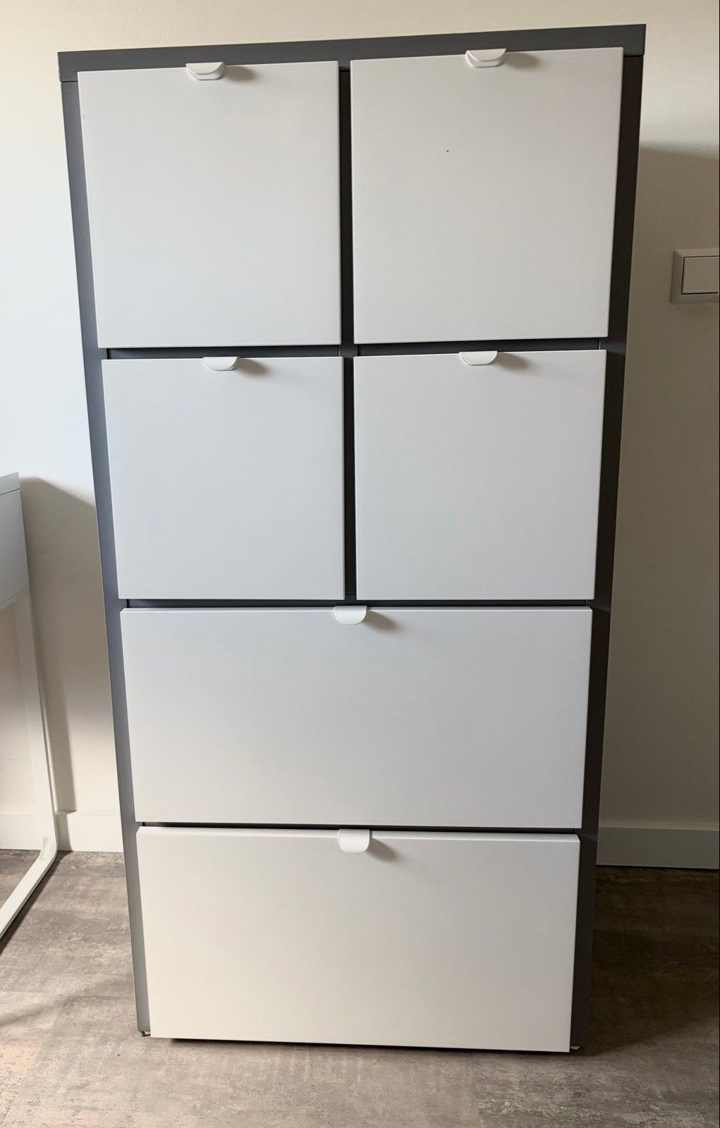 IKEA VISTHUS ladekast met 6 laden, grijs/wit, Ophalen, Overige materialen, Gebruikt, 5 laden of meer