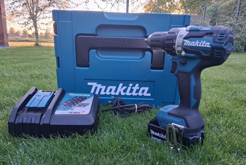 Makita DDF484 Brushless 18V set + originele 5Ah accu + lader, Doe-het-zelf en Verbouw, Gereedschap | Boormachines, Ophalen of Verzenden