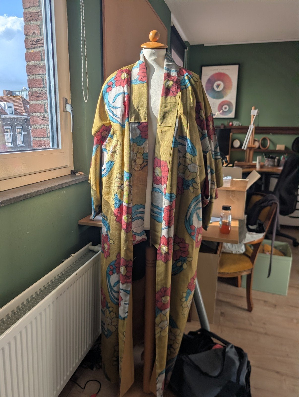 Vintage Kimono met bloemenprint, Ophalen of Verzenden, Dames, Onbekend