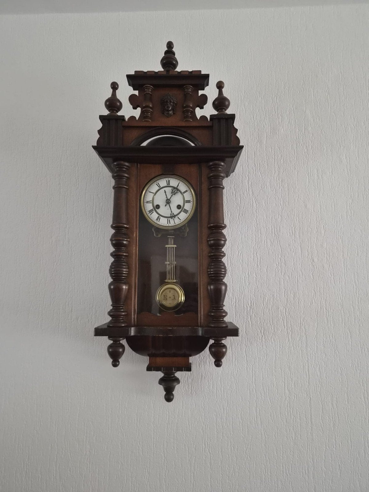 antieke Duitse regulateur wandklok, Ophalen