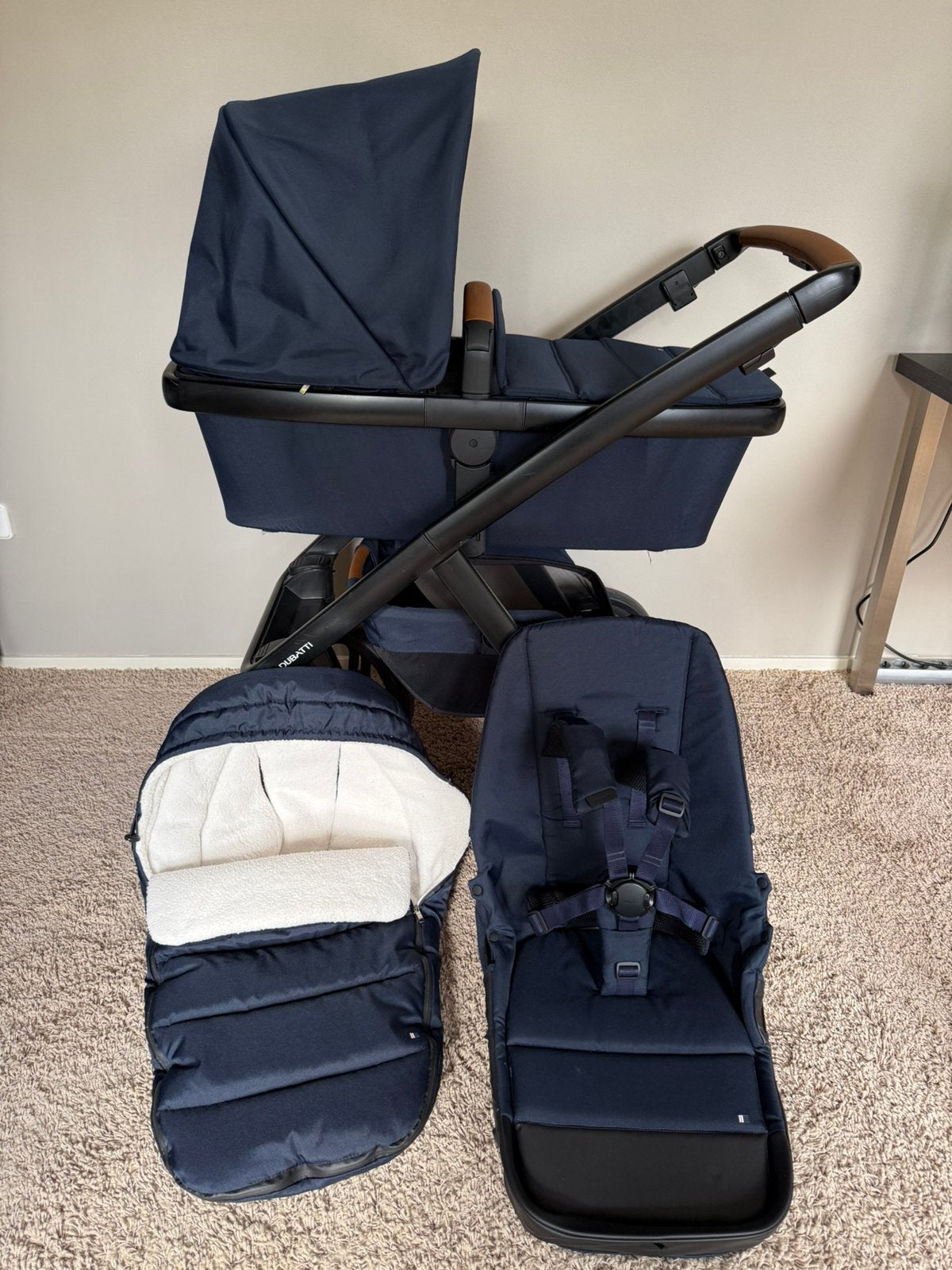Dubatti Two Ocen Blue compleet 2 jaar garantie, Ophalen, Kinderwagen, Overige merken, Verstelbare duwstang