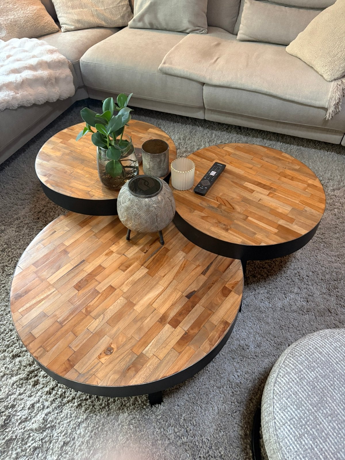 Bijzet/ salontafel ( set van 3 tafeltjes), Huis en Inrichting, Tafels | Salontafels, Ophalen, Gebruikt, 50 tot 100 cm, 5 – 50