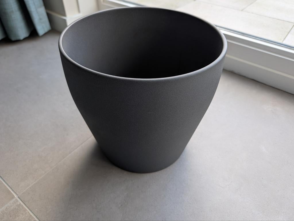 Ikea Persillade bloempot 24cm antraciet, Rond, Binnen, Zo goed als nieuw, Minder dan 40 cm