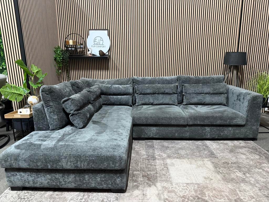 “GRATIS LEVERING” Mooie grijs/antraciete hoekbank! 290x220, 250 tot 300 cm, 125 tot 150 cm, Hoekbank, Zo goed als nieuw