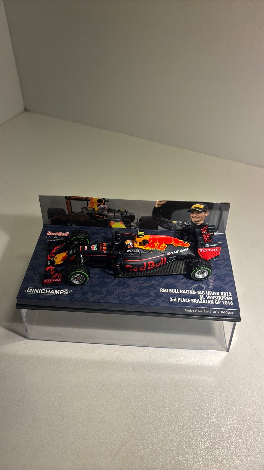 F1 red bull rb12 m.verstappen brazilian 2016 minichamps 1.43, Auto, Ophalen of Verzenden, MiniChamps, A