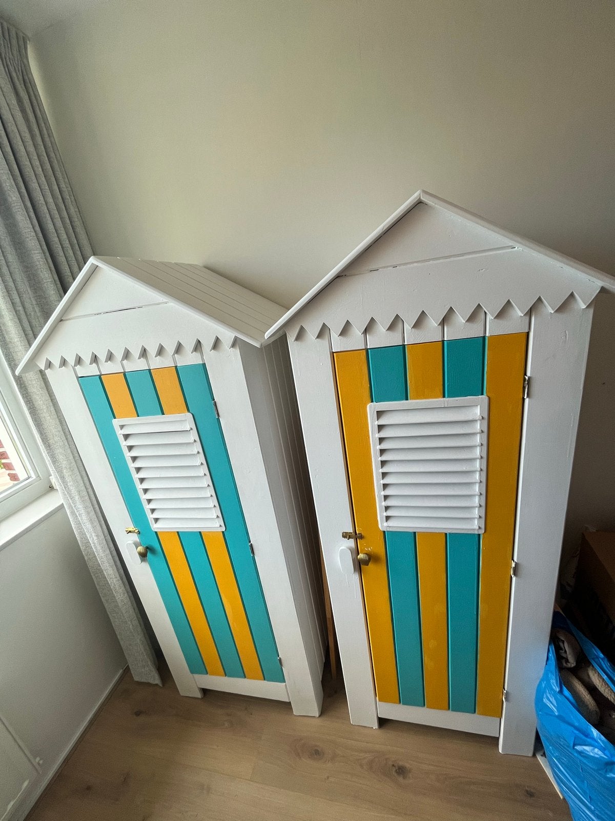 strandhuisjes kledingkast / opbergkast (2 stuks), Ophalen, Gebruikt, 50 tot 100 cm, 150 tot 200 cm